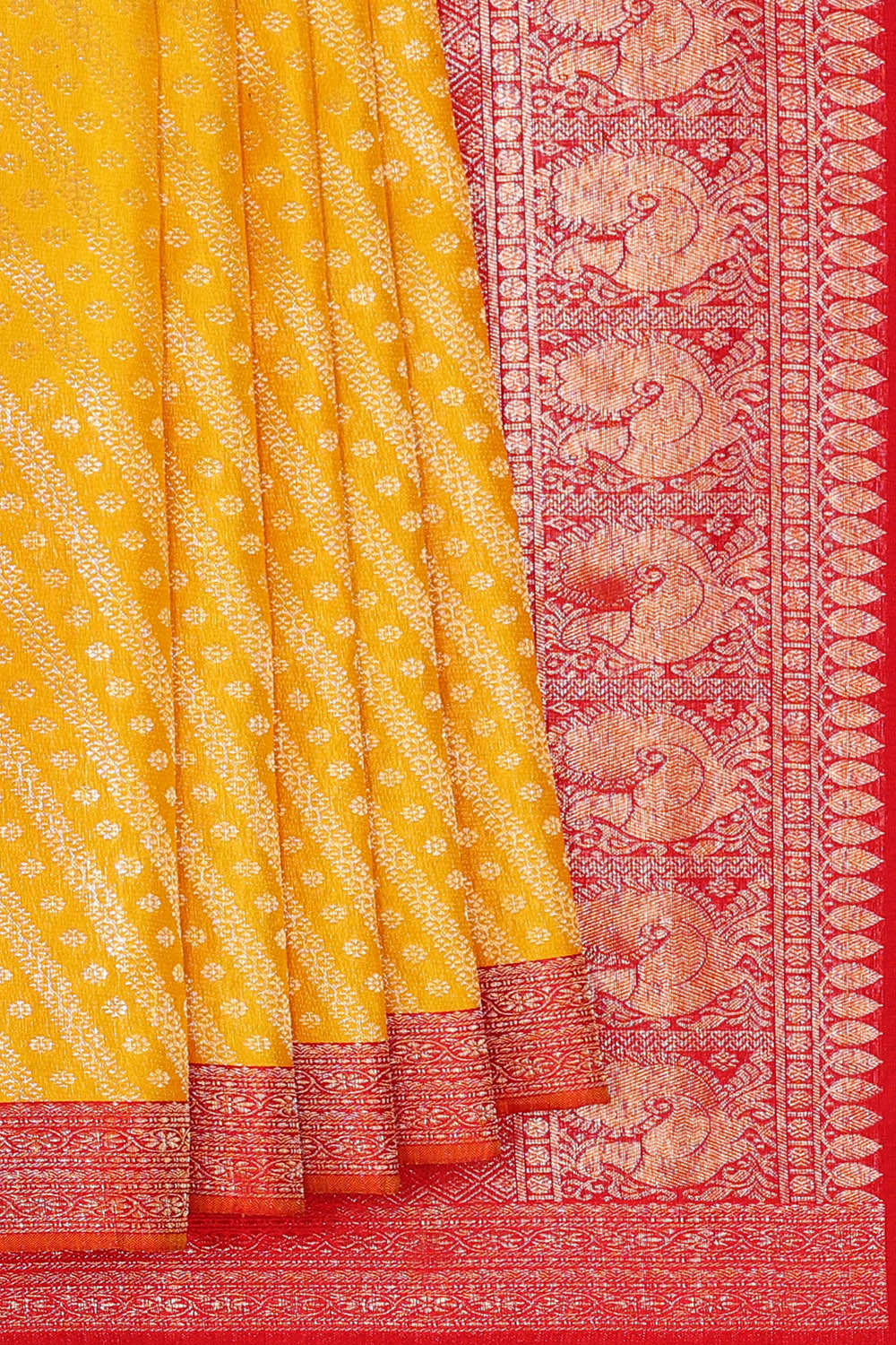 Image of Kanchipattu Yellow Brocade Saree
